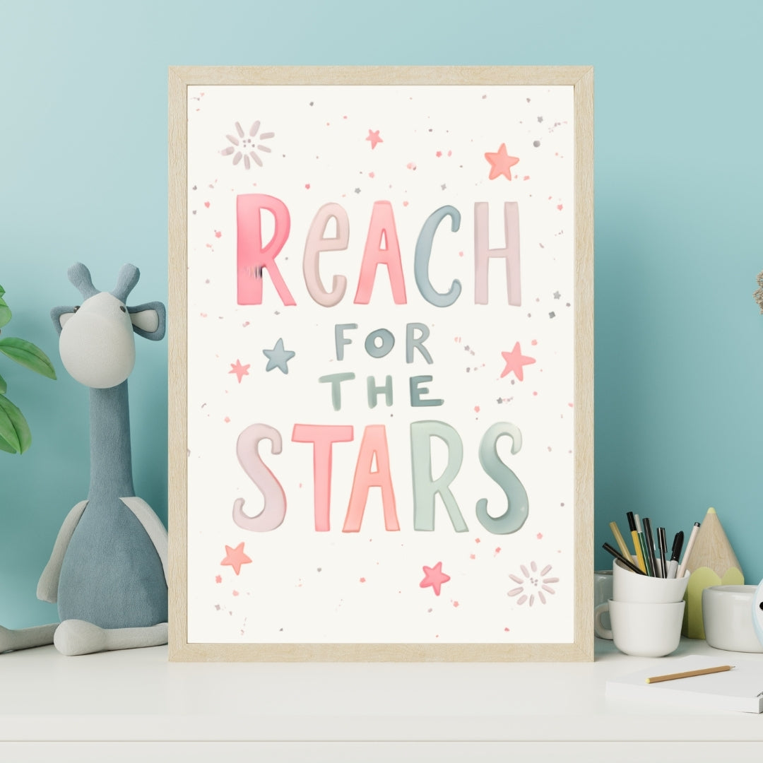 Space Nursery Wall Art Set of 3 – Moon & Stars Kids Room Decor – Digital Download