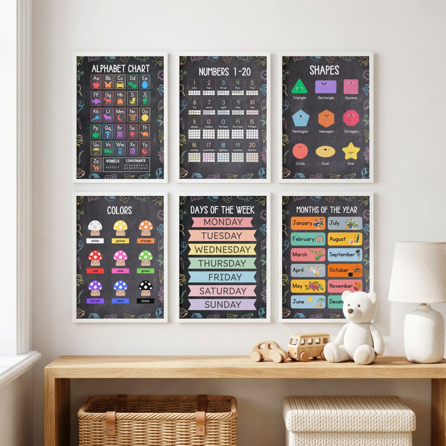 10 Printable Educational Posters for Kids | Instant Download